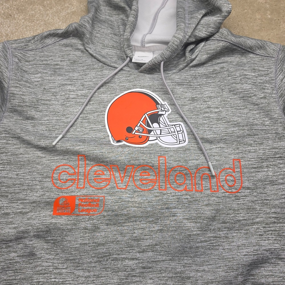 Nike Cleveland Browns NFL Mens Large Grey Space Dye Pullover Hoodie Sweatshirt